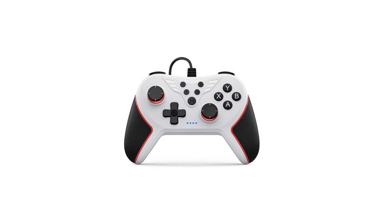 RivalPlay PC Controller with 2 Mapping Buttons, Wired Gamepad Joystick-White.