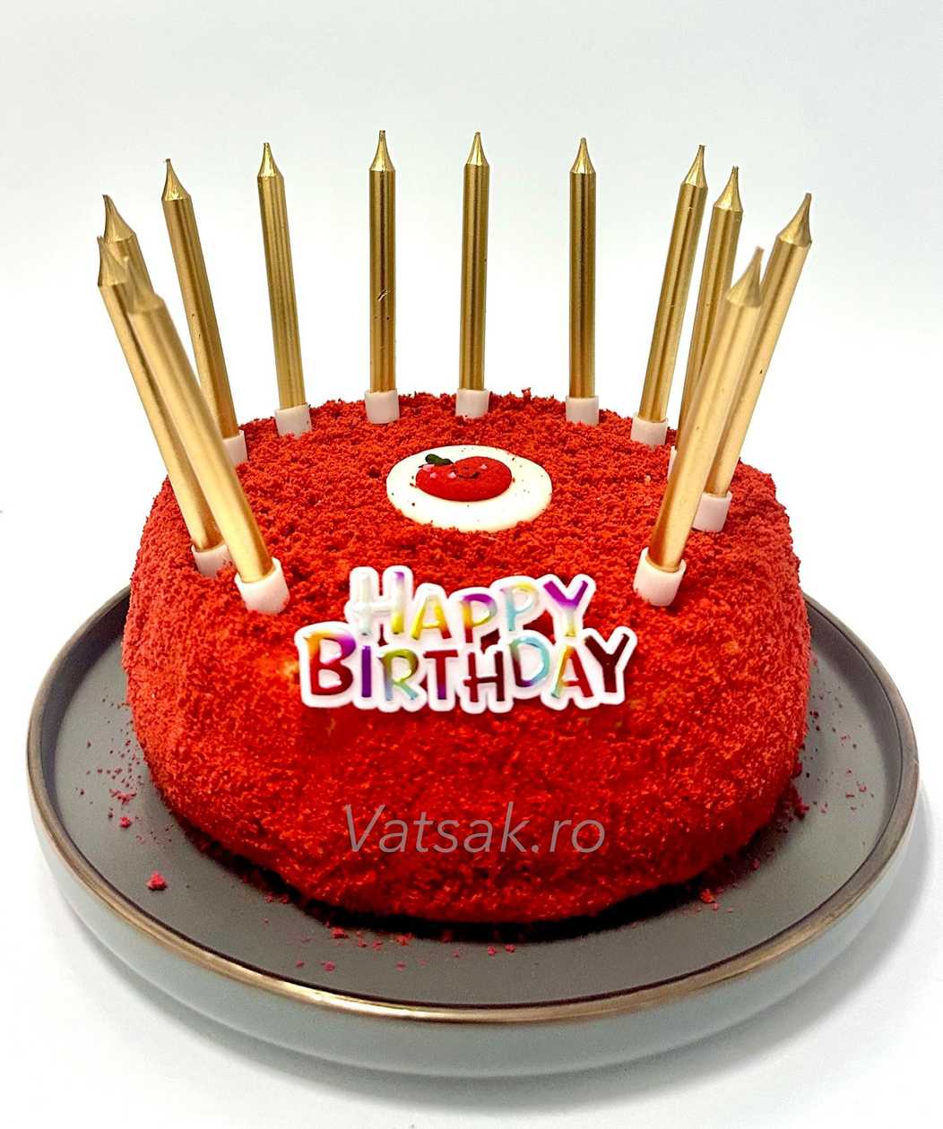 Gold "Happy Birthday" Candles
