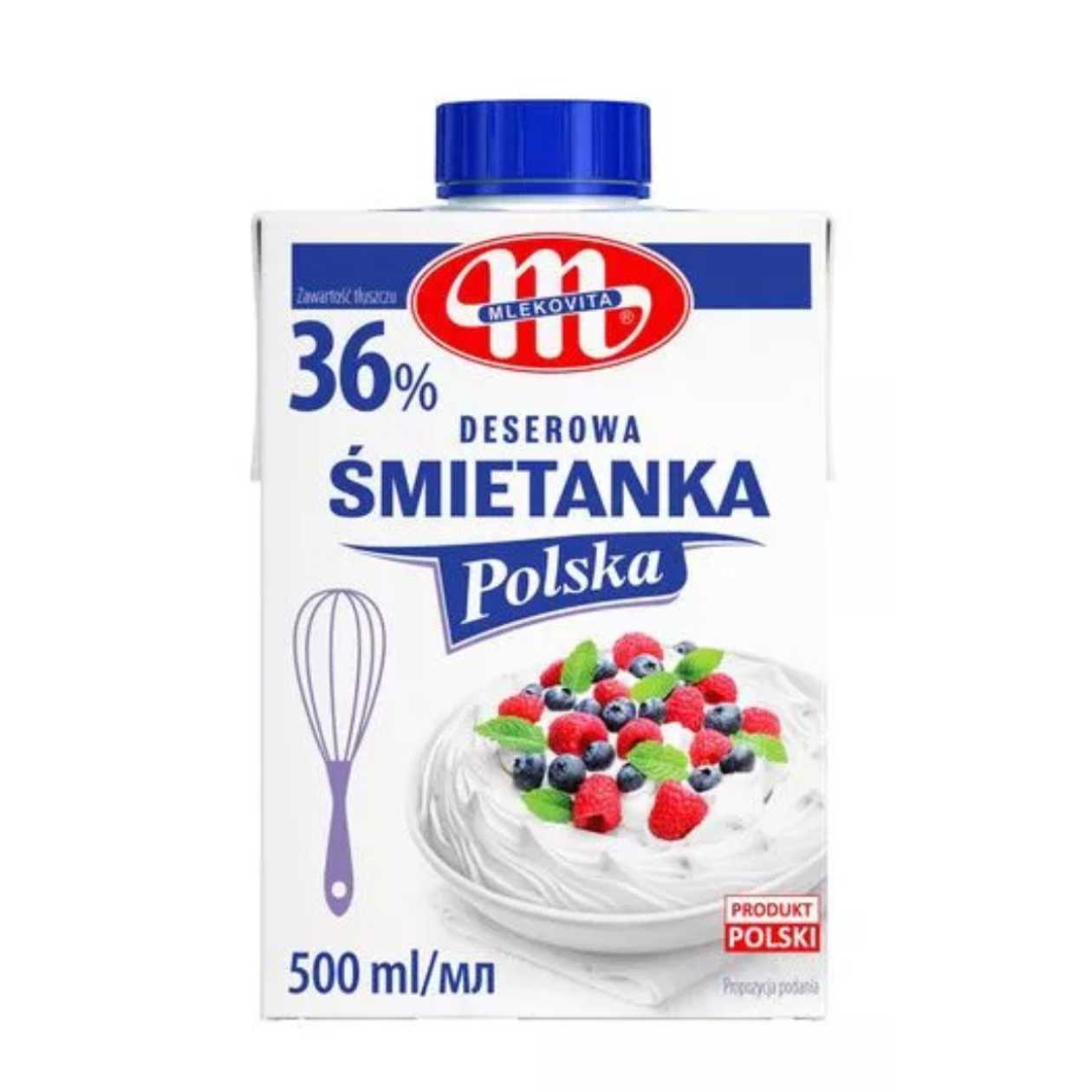 Śmietanka UHT Polska 36% tł. Mlekovita 0.5l (expires soon)