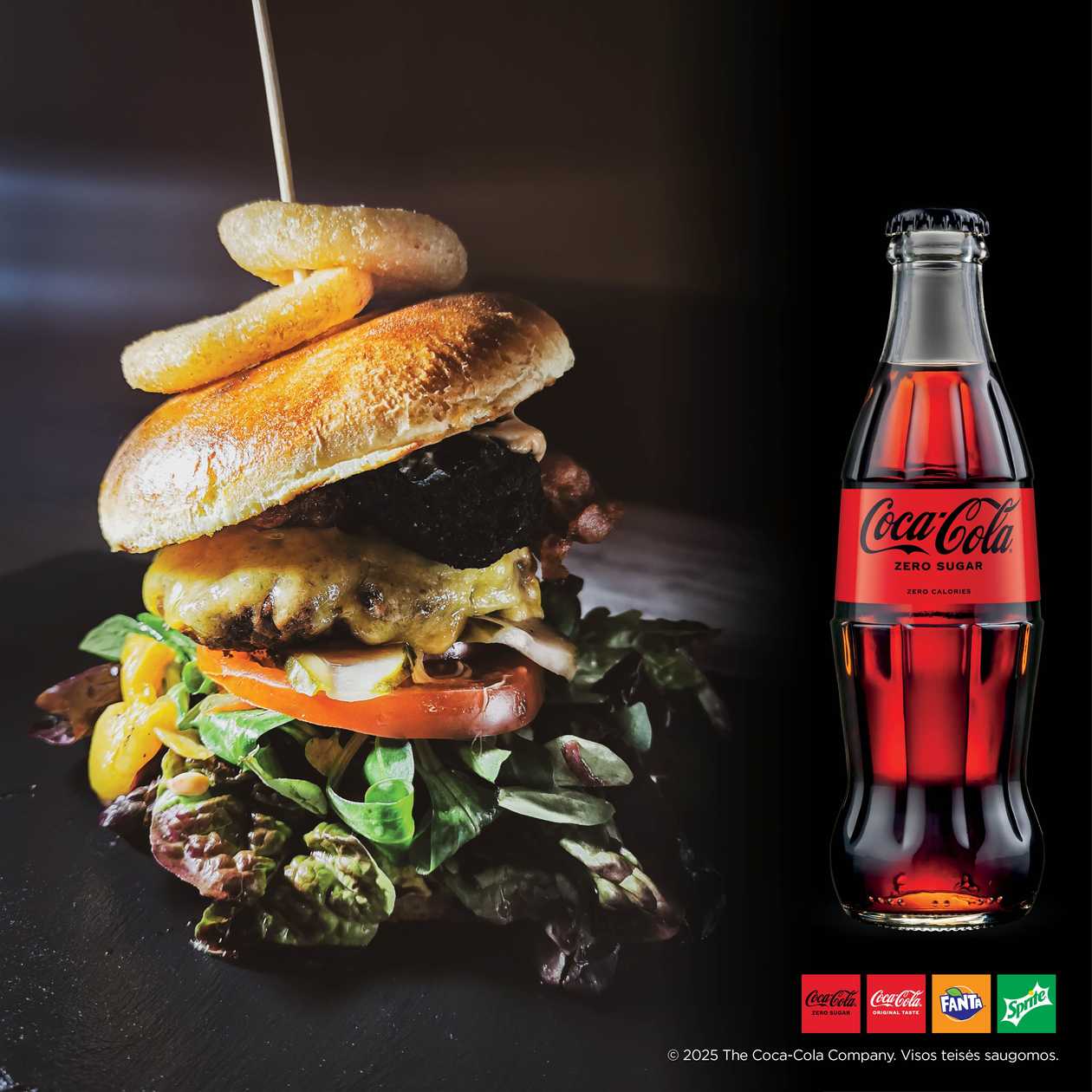 Jautienos burgeris + fry + 0,5 Coca-Cola Zero