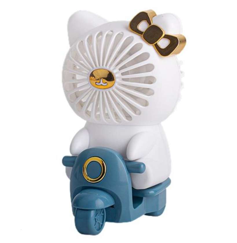 Cat Cooling Fan - USB Powered (White-Blue)