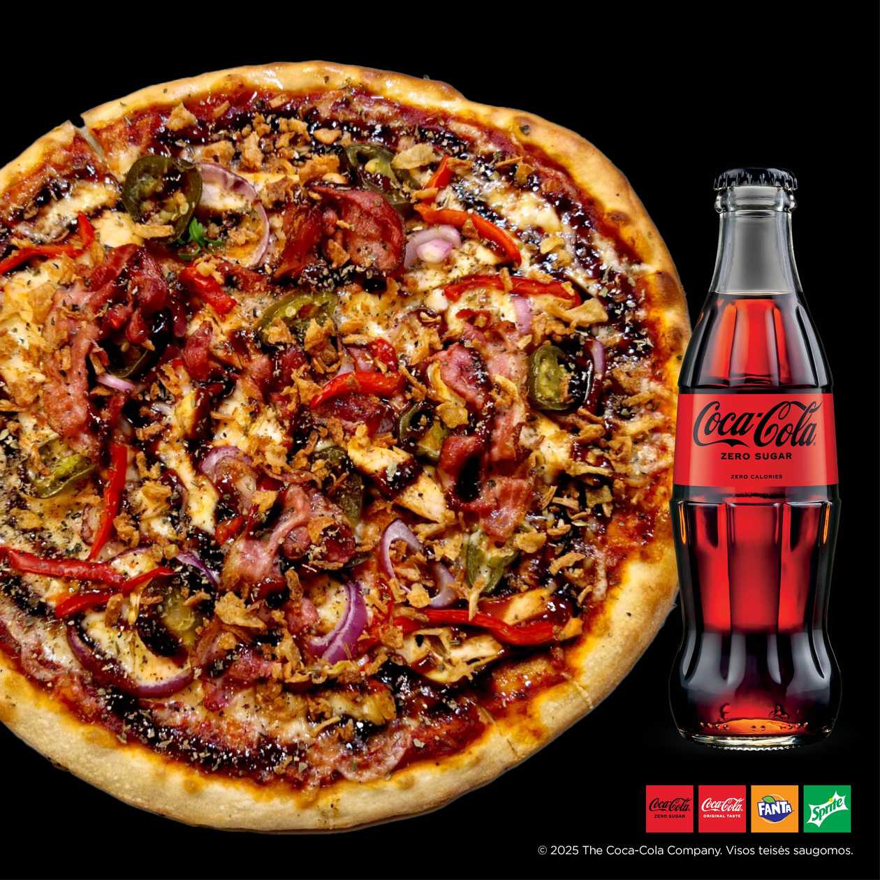 Jack Daniel's BBQ pica (26 cm) + Coca-Cola Zero