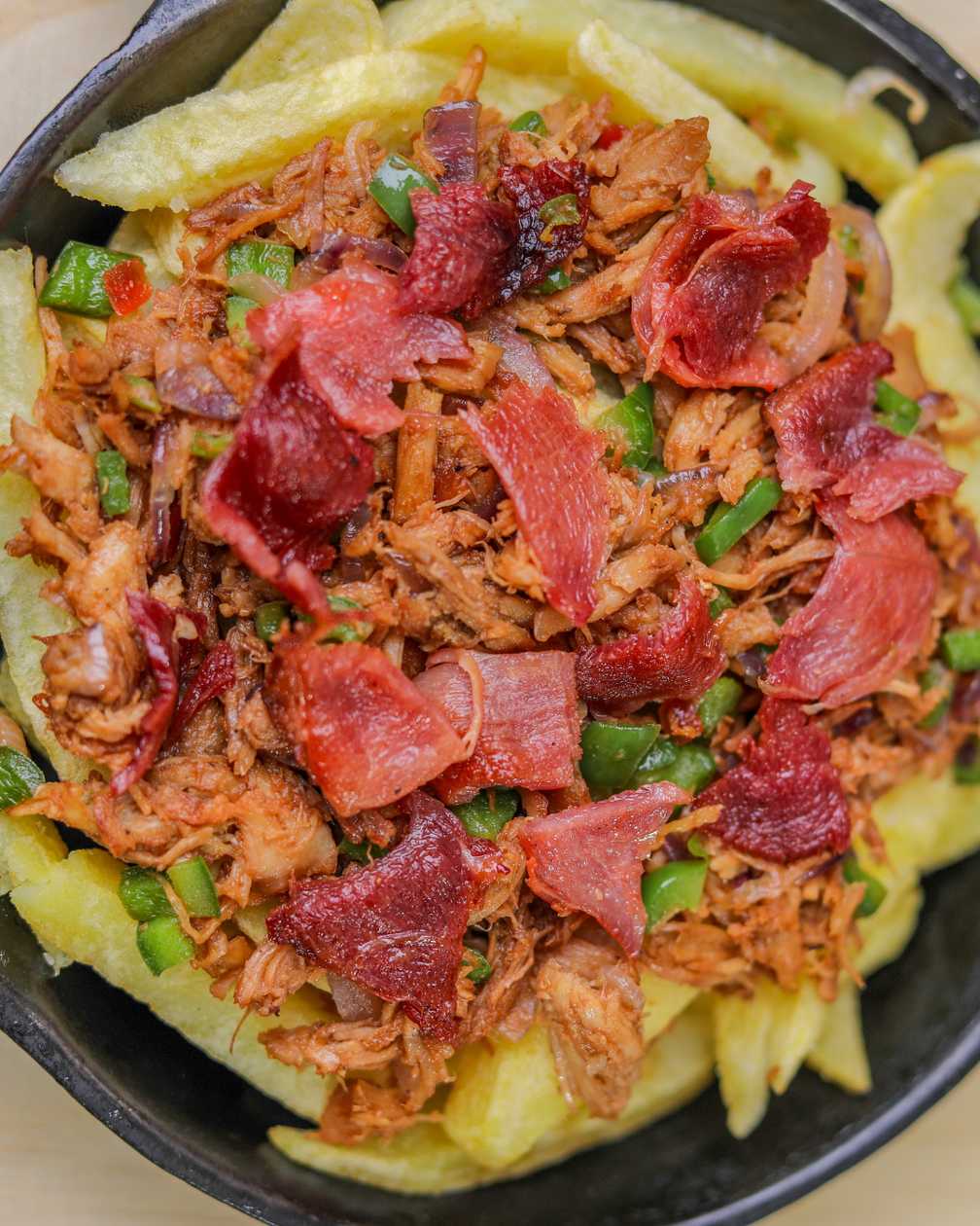 Chicken bacon loaded fries