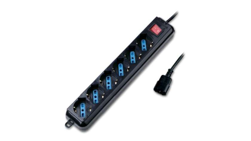 Atlantis Multi-socket Atlantis 6 Position Schuko Switch Black