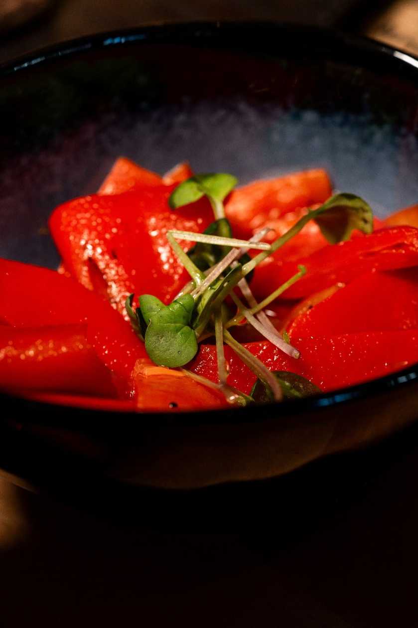Baked pepper salad