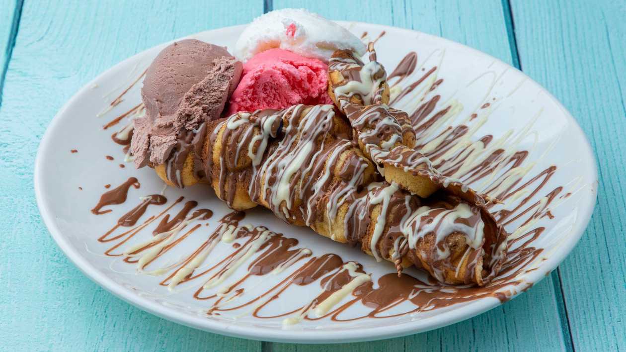 Waffle with Ice Cream