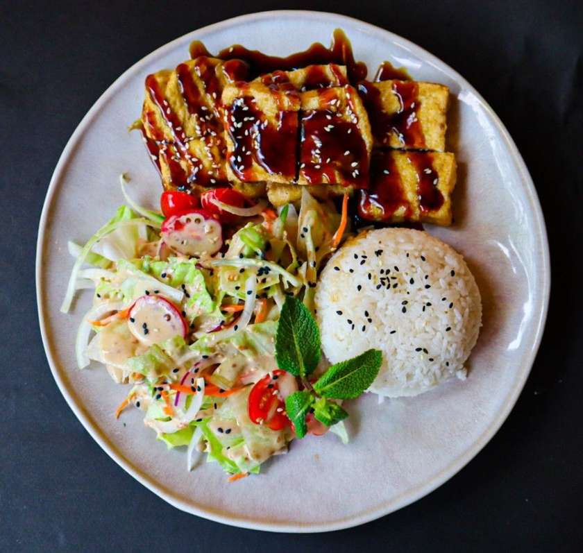 Dau phu sot teriyaki