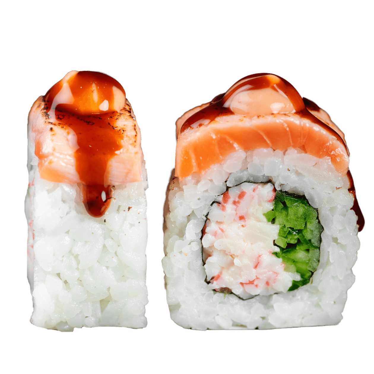 4. Sushi with salmon and crab cream cheese