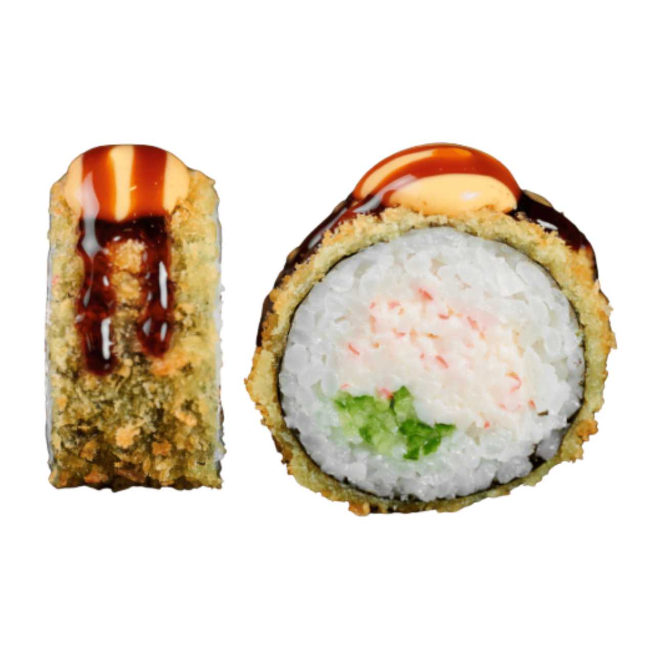 Hot sushi with crab cream.