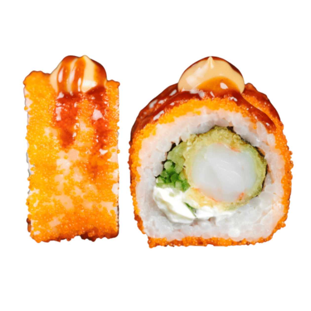 Sushi with fried shrimp