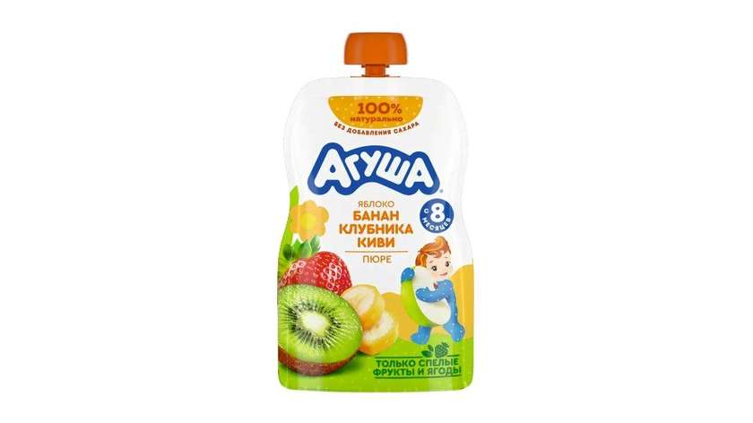 Aguşa Pure 90g Apple Banana Strawberry Kiwi