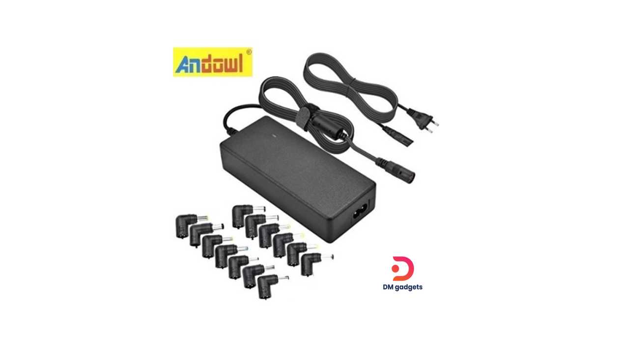#524EE#Andowl®Q-A281 Universal Power Supply 150W with Set of 13 AC Plugs-Black