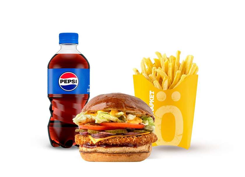 Double Chicken Burger Combo Meal