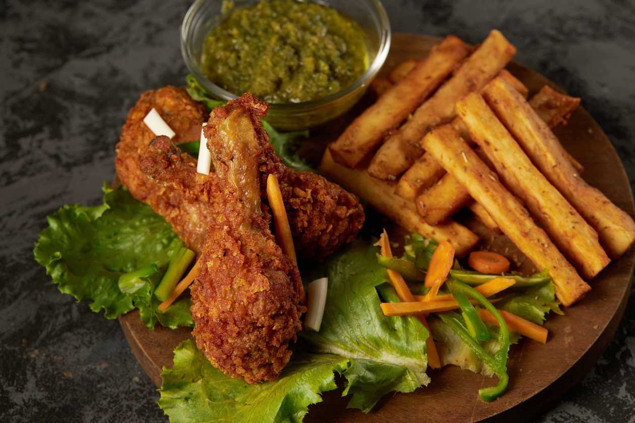 Yam Chips & Chicken