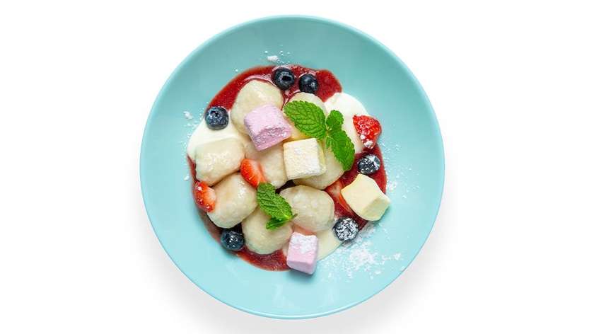 Cottage cheese dumplings boiled