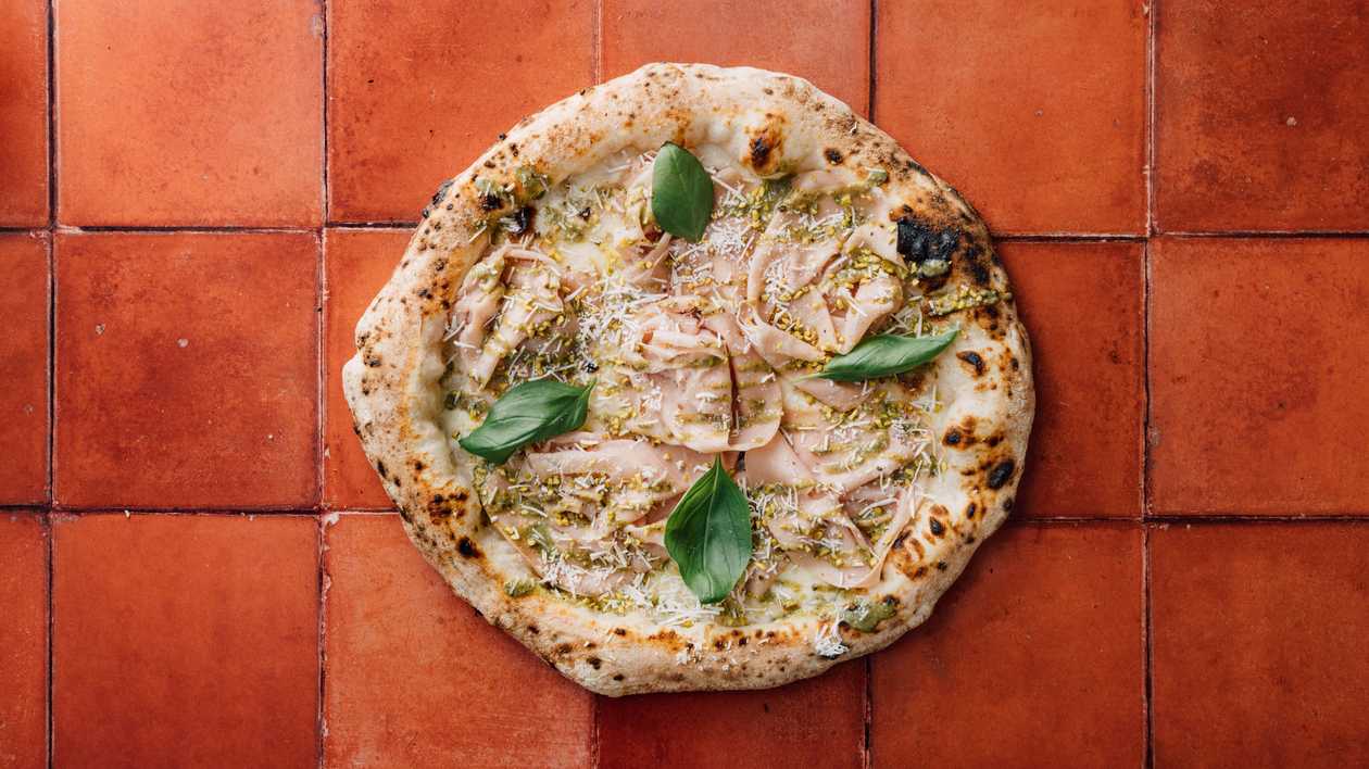 Mortadella & Burrata Focaccia Pizza