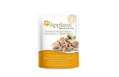 APPLAWS, Chicken Breast and Beef, wet cat food pouch, 70g