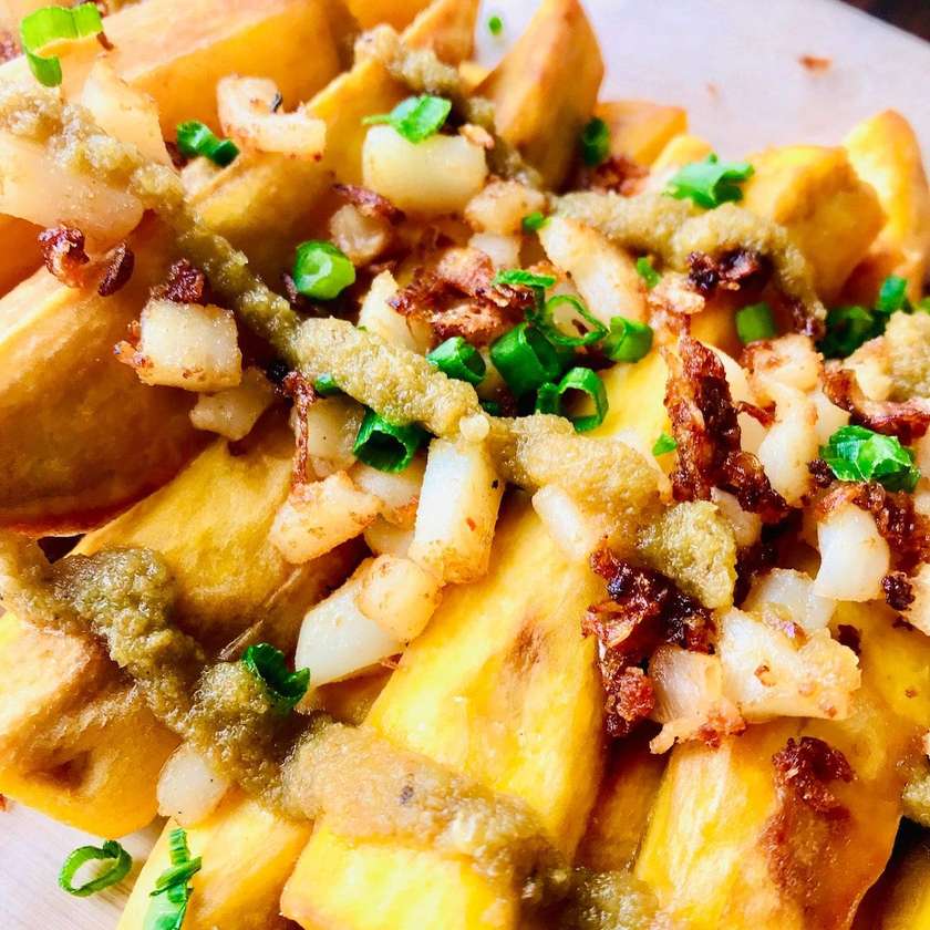 Loaded Yam Chips  & Gizzard & Sausage