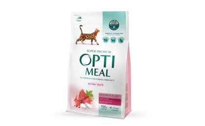 Optimeal Adult Dry Cat Food - with Beef, 0.7kg