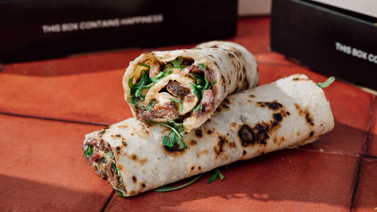 Red Wine-Braised Short Rib with Stravecchio & Caramelized Onions Wrap