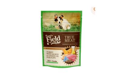 Sam's Field Puppy, Xs-Xl, Turkey & Salmon, Pouch Wet Dog Food Grain Free Junior Dogs, (In Aspic), 260g