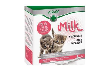 Milk powder for cats and bottle, feeding kit, Dr. Seidel, 200 g
