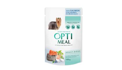 Optimeal Adult Dog Wet Dog Food, Salmon And Blueberries In Sauce 100g