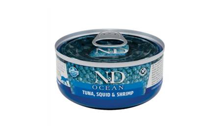 N&D GF tuna/squid/shrimp canned 70g