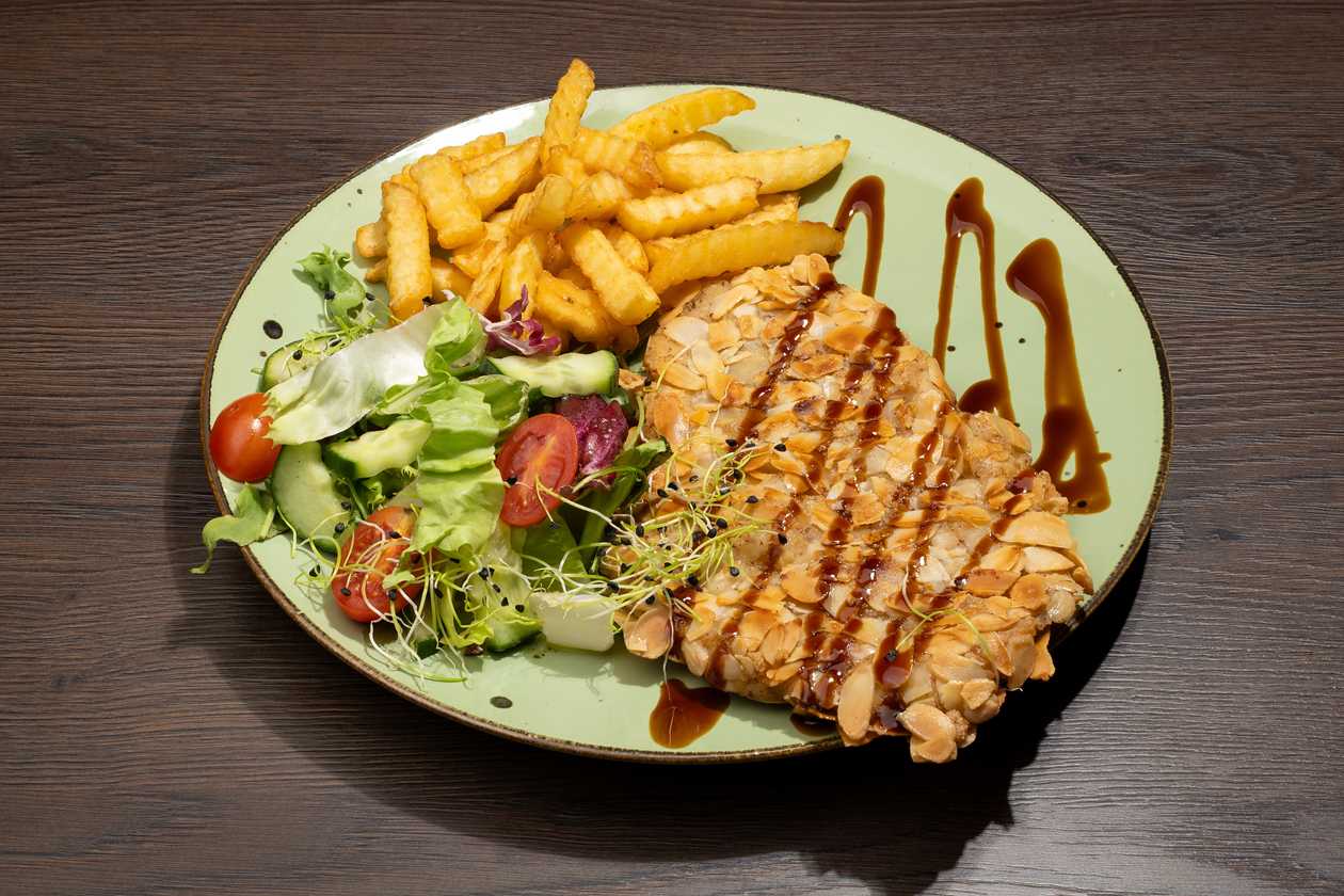 Chicken Steak with Almond Crust