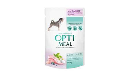Optimeal Wet Food Adult Dogs, with Rabbit and Blueberries in Sauce 100g
