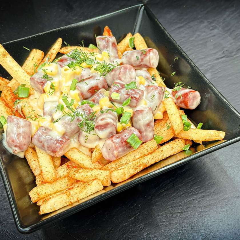 Fries with Hunter Sausage