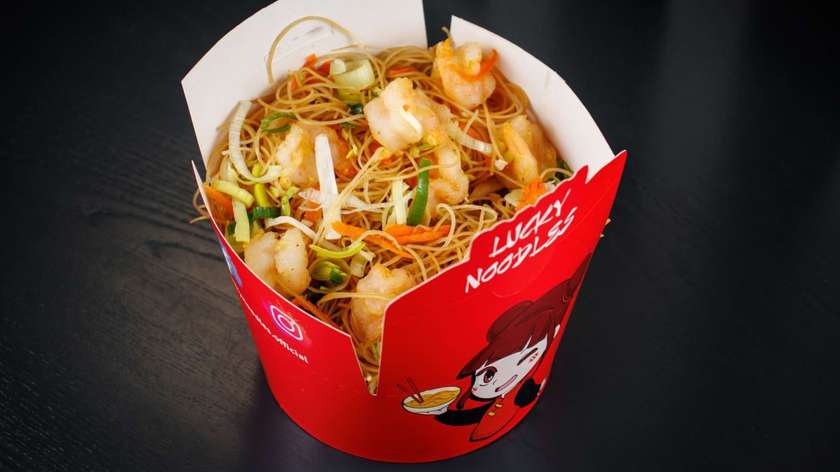 Rice Noodles with Shrimp and Garlic Sauce