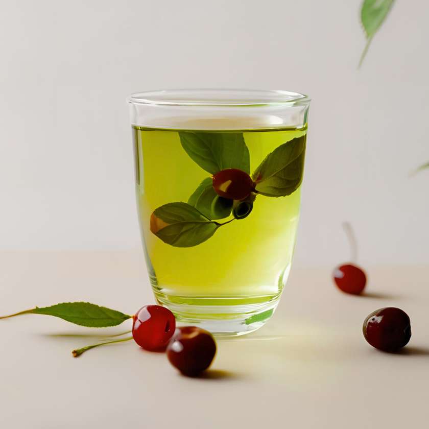 Green Tea With Cherries