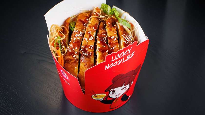 Rice Noodles with Crispy Chicken