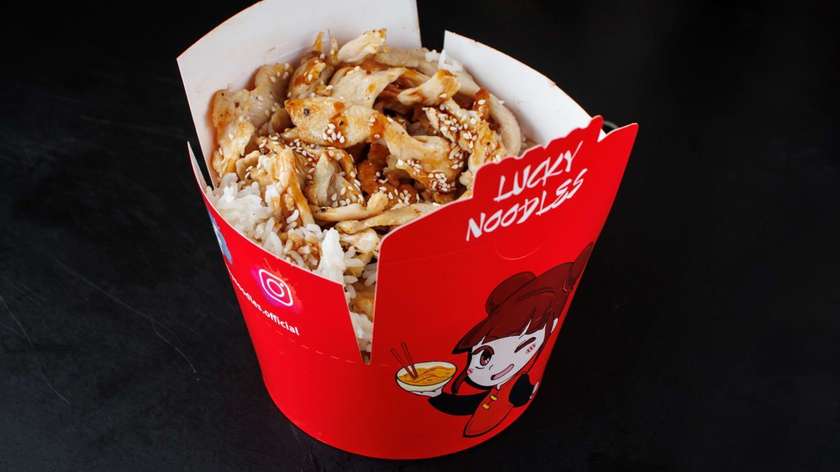 Rice with Chicken and Teriyaki Sauce