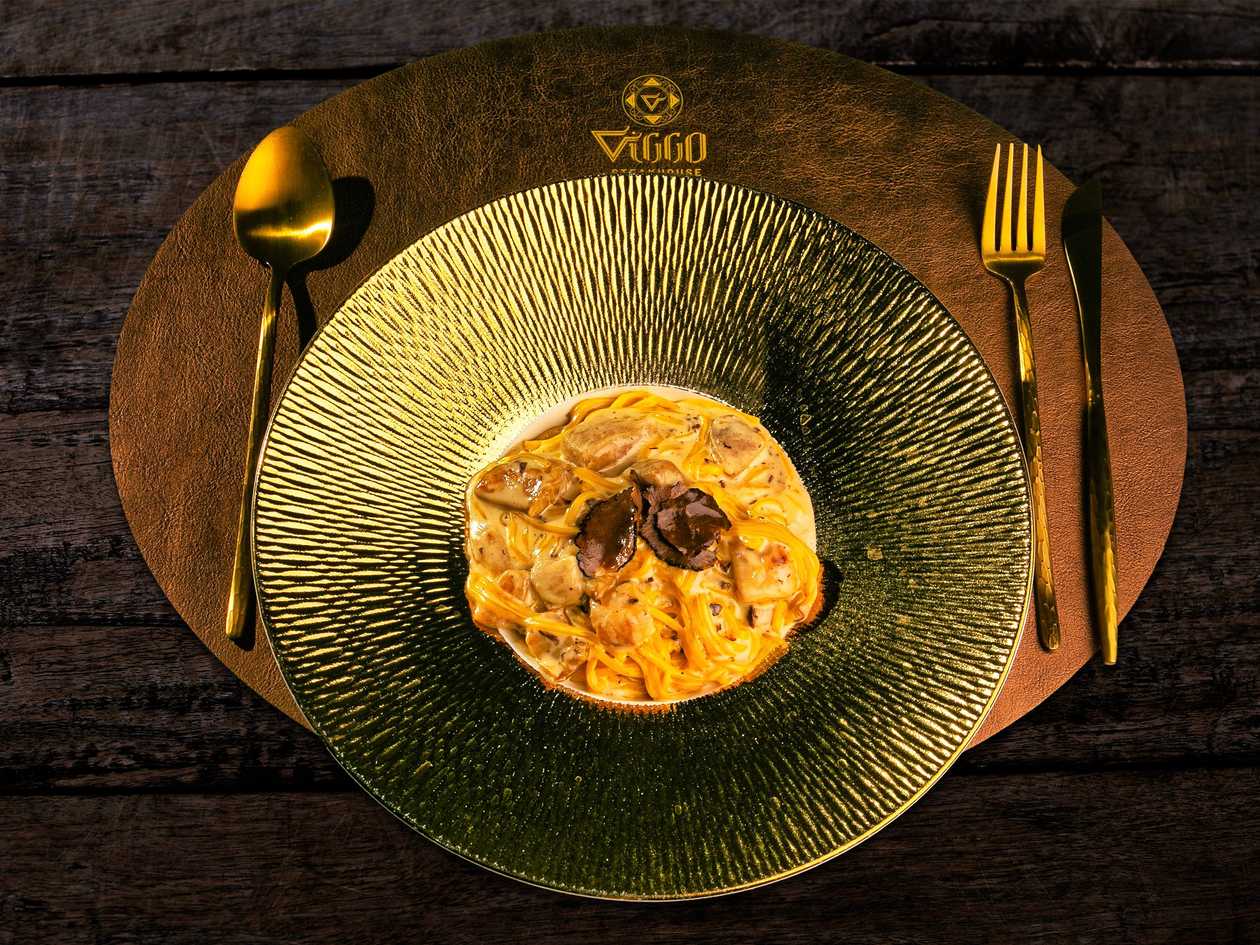 Tagliolini With Black Truffle Sauce and Porcini