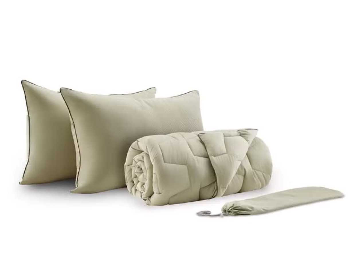 DORMEO ADAPTIVE LUX PAGALVĖS IR PATALYNĖS KOMPLEKTAS, ŽALIA (200x200 ir 2 vnt.50x70)