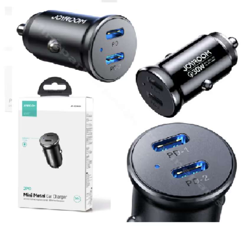 Car Charger Dual USB-C Joyroom Mini JR-CCN06 30W black