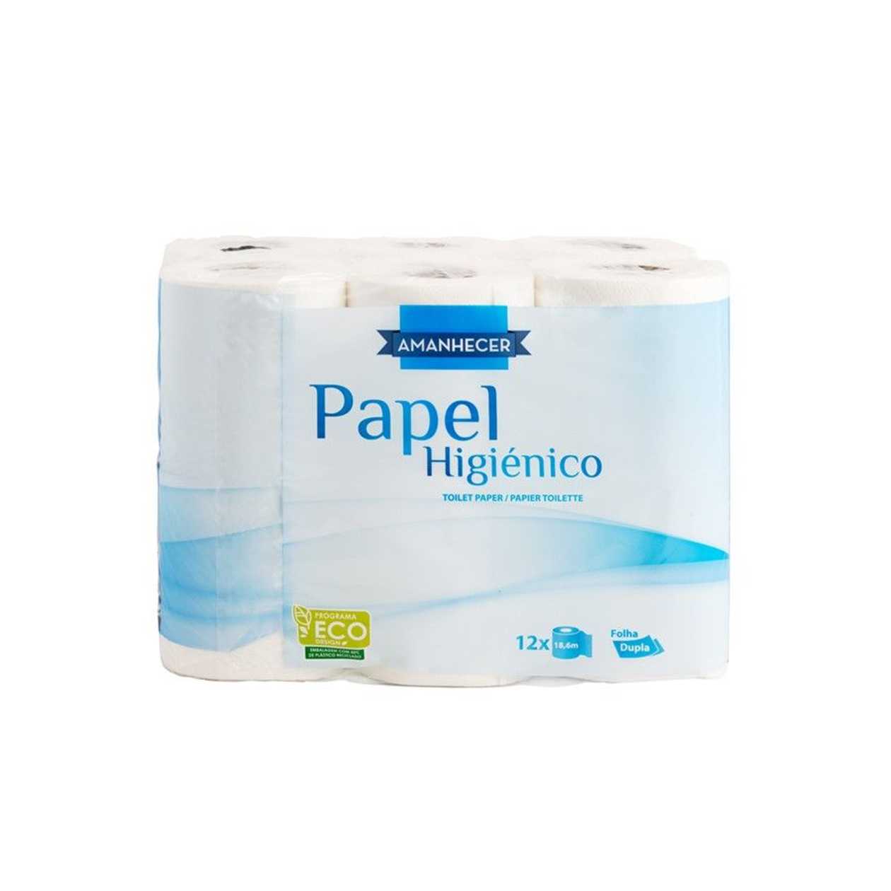Papel Higiénico Folha Dupla Amanhecer Branco 12 Rolos
