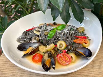 Pasta Nero with Sicilian Mussels