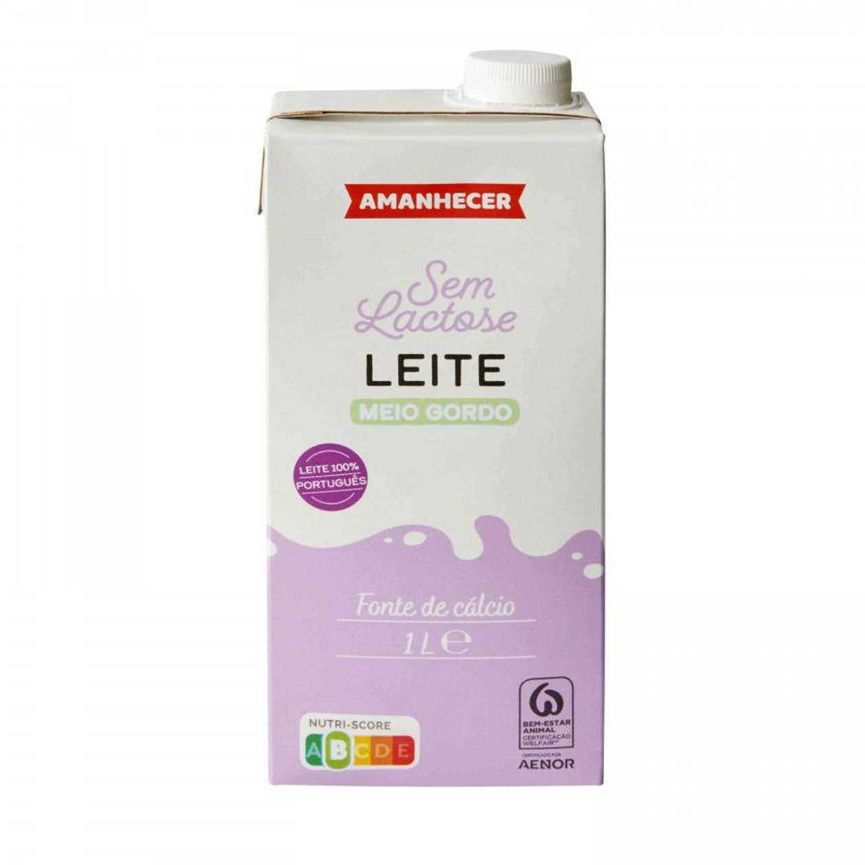 Leite Uht Meio Gordo Sem Lactose Amanhecer 1 lt