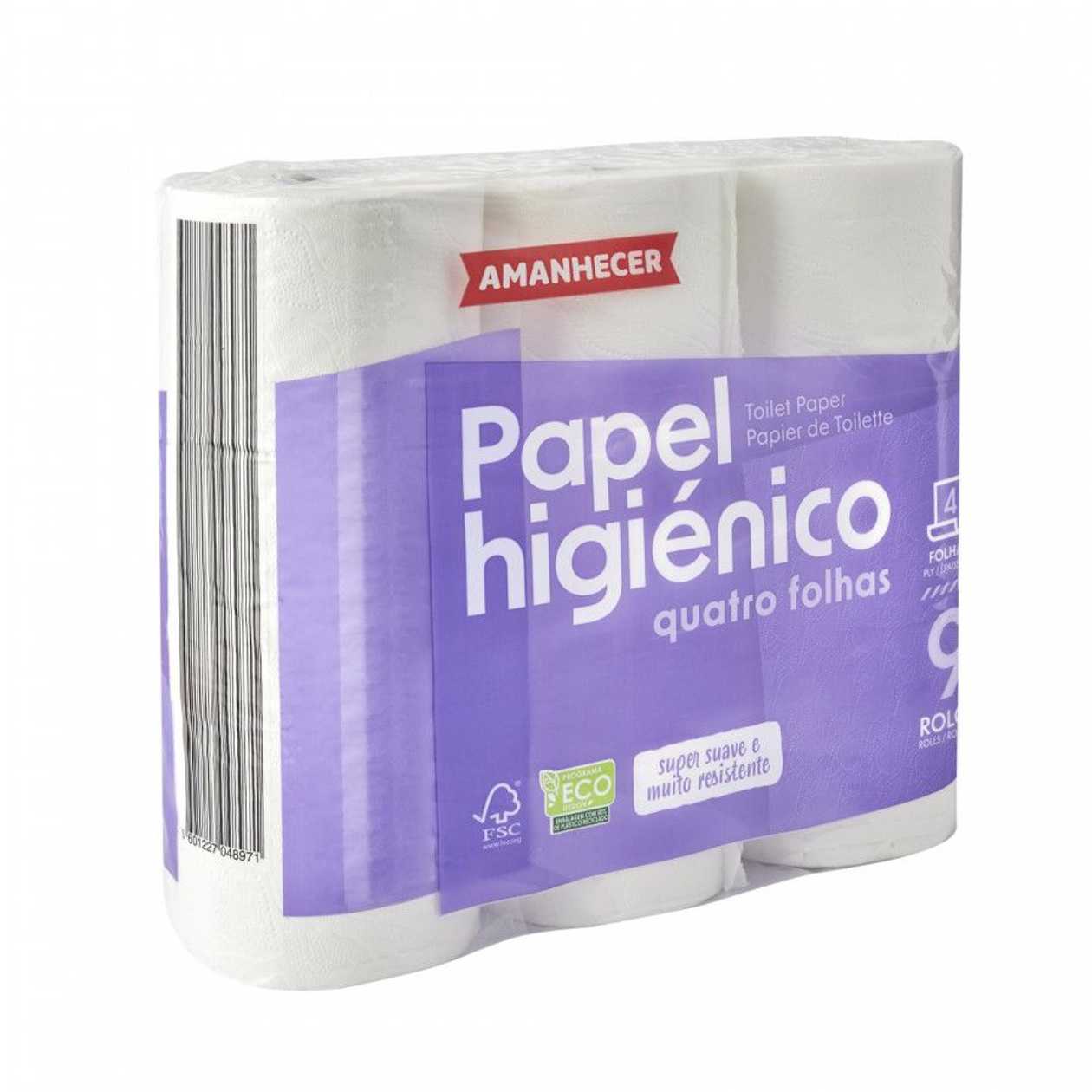Papel Higiénico Quatro Folhas Amanhecer 9 Rolos