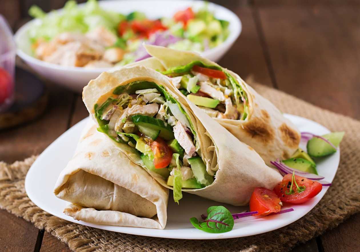 Chicken And Salad Wrap Sandwich