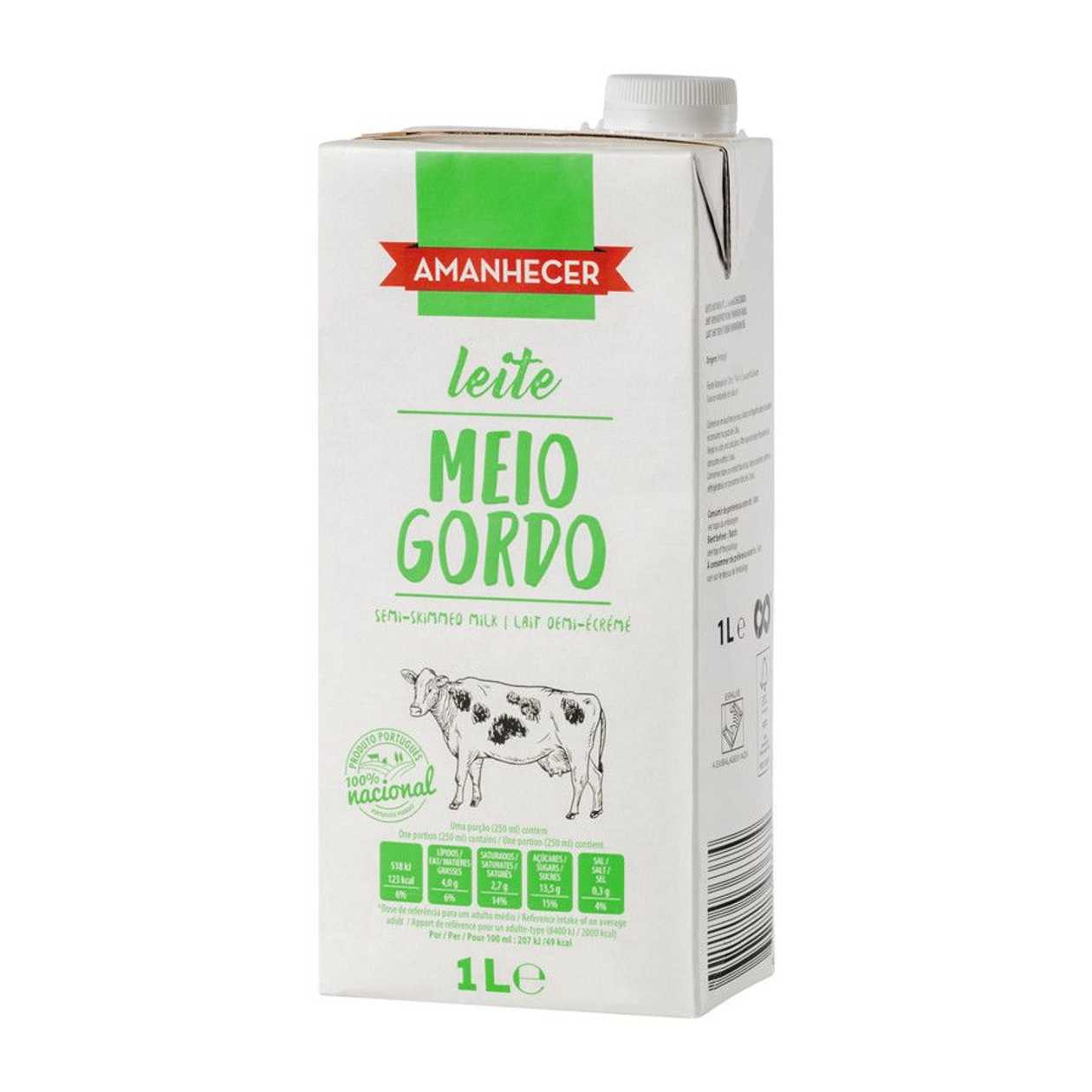 Leite Uht Amanhecer Meio Gordo 1 lt