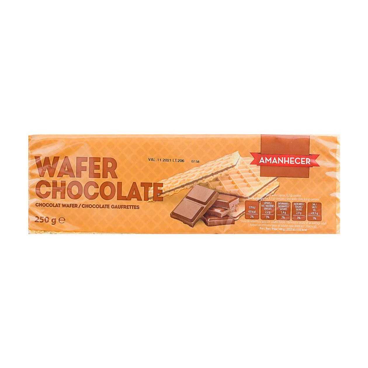 Bolachas Waffers Chocolate Amanhecer 250 gr
