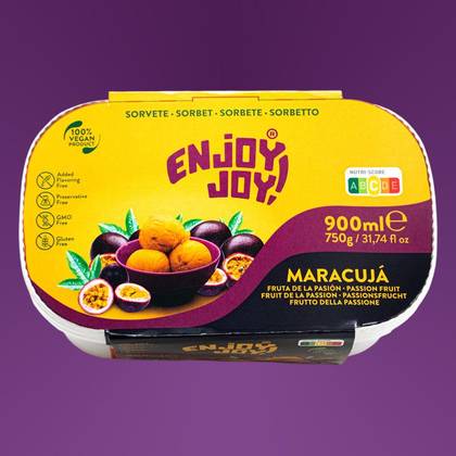 Gelado de Maracujá Premium  Enjoy Joy – 100% Vegan | 900ml