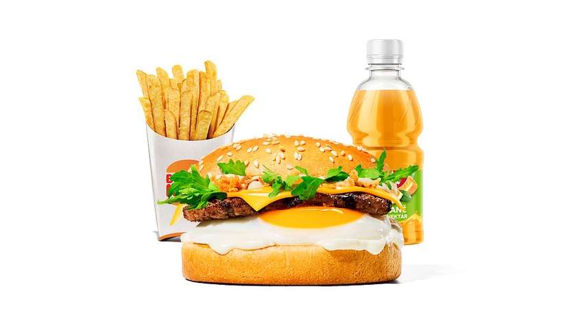 Snídaňový Beef Burger Menu