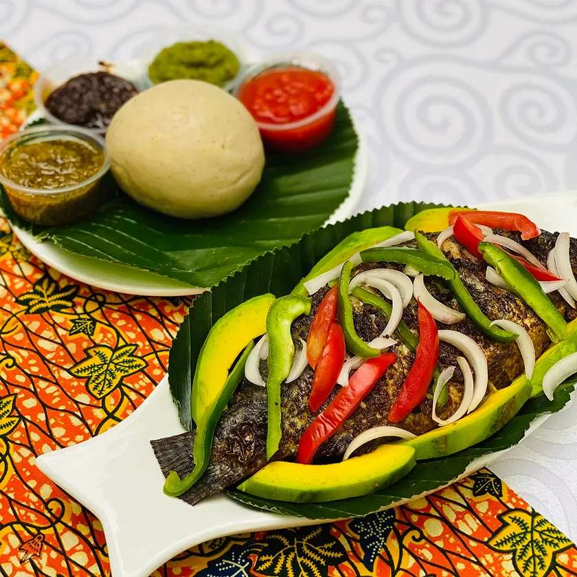 Banku with Tilapia