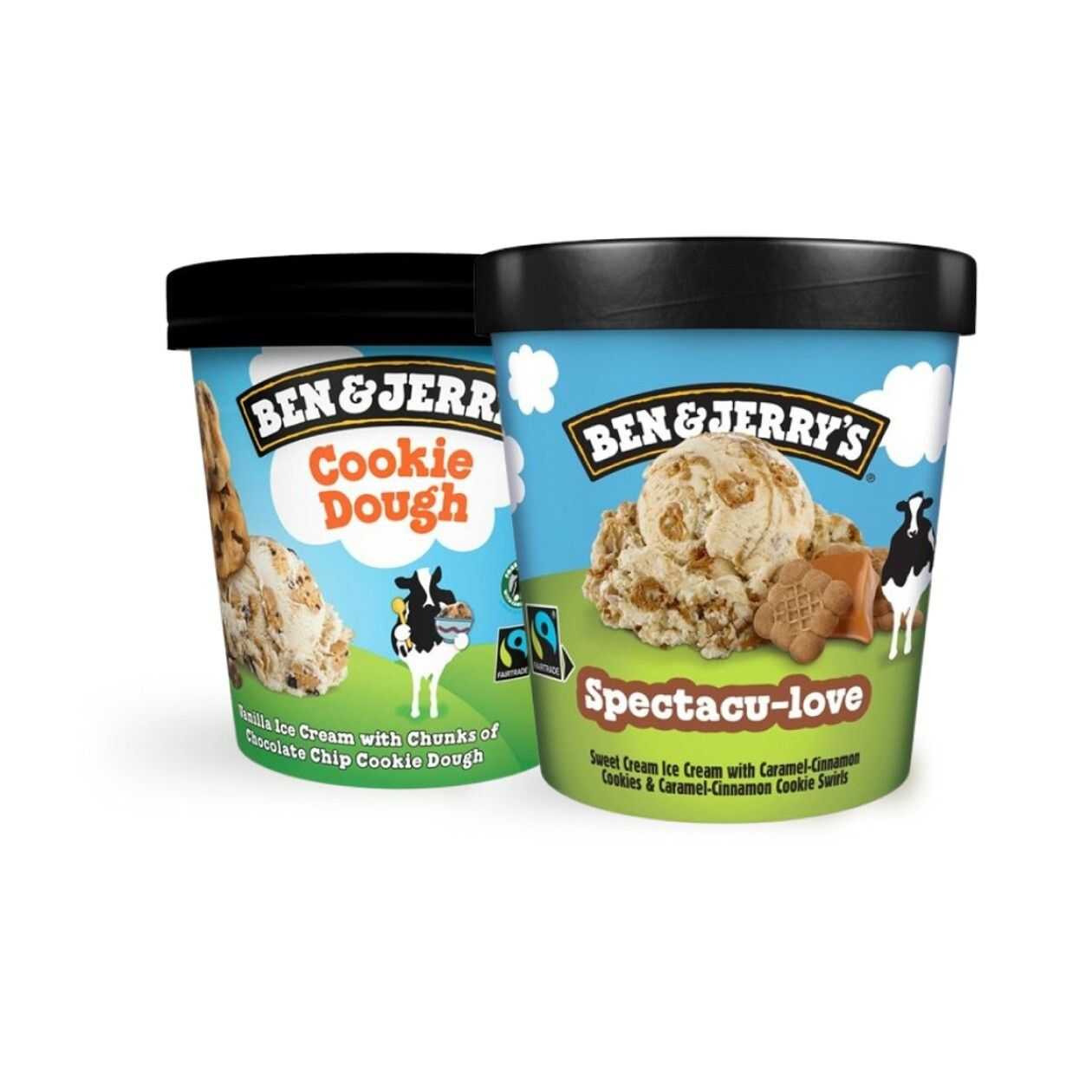 Pack Ben & Jerry's Cookie Dough Ice Cream Pint 465 ml + B&J Spectacu-Love Ice Cream Pint 465 ml w/ Gift!