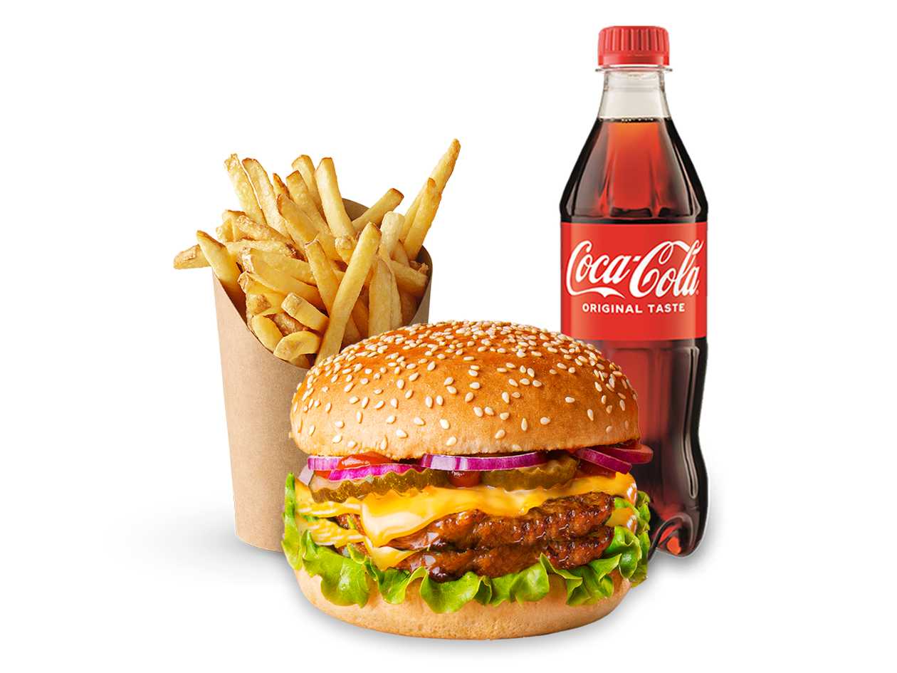 Double burger + french fries + drink